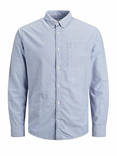 JACK & JONES Jjeoxford Camiseta L/S S21 Noos Camisa, Cashmere Blue/Fit: Slim fit, L para Hombre