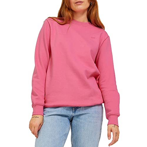 JACK & JONES Jxabbie LS Rel Every Brush Crew Noos-Cepillo Redondo Sudadera, Carmine Rose/Print: Logotipo Magenta Jjxx, XS para Mujer