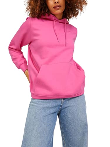 JACK & JONES Jxabbie LS Rel Every-Sudadera con Capucha, Carmine Rose/Print: Logotipo Magenta Jjxx, M para Mujer