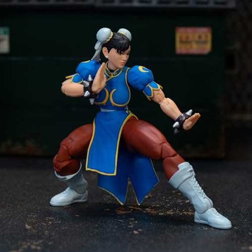 Jada - Street Fighter II Chun-Li, Figura Articulada 15cm, Con Manos y Cabeza Intercambiables, Accesorios y 20 Puntos Articulados (253252026)