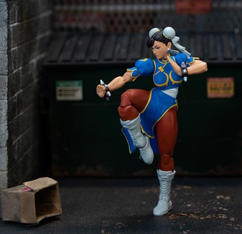 Jada - Street Fighter II Chun-Li, Figura Articulada 15cm, Con Manos y Cabeza Intercambiables, Accesorios y 20 Puntos Articulados (253252026)