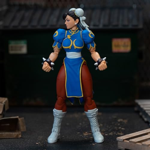 Jada - Street Fighter II Chun-Li, Figura Articulada 15cm, Con Manos y Cabeza Intercambiables, Accesorios y 20 Puntos Articulados (253252026)