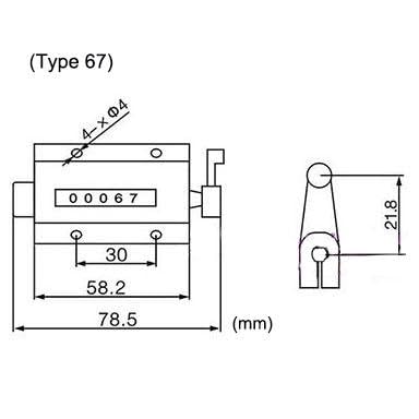 Jadeshay Contador mecánico - Contadores de Vueltas, D67‑F Tirador Manual de Metal reiniciable Manual de 5 dígitos, Cuenta de conteo 0‑99999