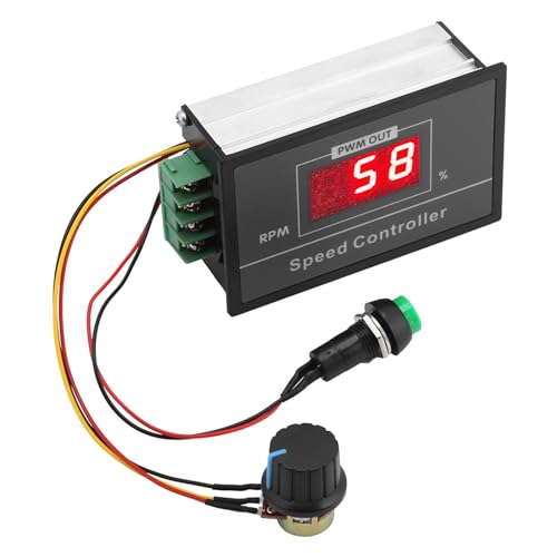 Jadeshay Controlador de Velocidad del Motor PWM,Regulador de Voltaje Motor 30A DC 6V-60V,con Interruptor de Potenciómetro,para Controlar la Velocidad del Motor, Pantalla LED Digital 0~100%