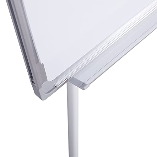 Jago® Rotafolio - 60x90cm, Marco de Aluminio, Altura Ajustable, Brazos Extensibles, Bandeja y Accesorios - Pizarra Magnética con Caballete, Tablero de Notas Magnético, Pizarra Blanca con Soporte