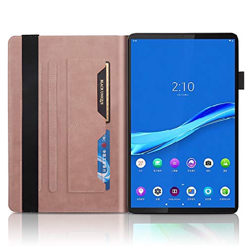 Jajacase Funda para Lenovo Tab M10 HD 2nd Gen 2020 TB-X306X/F (10.1") Tableta Cubierta - Folio Libro Wallet Case Flip Cover Estuche Protector Carcasa con Soporte,Cuero PU Silicona,Oro Rosa