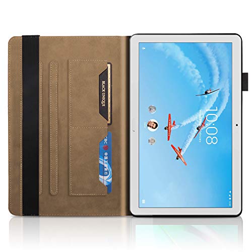 Jajacase Funda para Lenovo Tab M10 / M10 HD 10.1 2018, X505L/F X605L/F Tableta Cubierta - Folio Libro Wallet Case Flip Cover Estuche Protector Carcasa con Soporte,Cuero PU Silicona,marrón