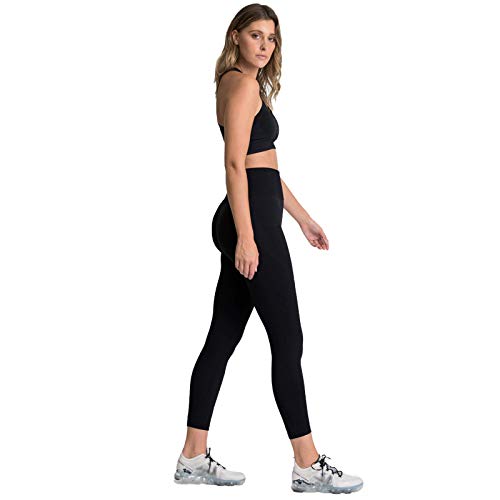 Jamron Mujer Conjunto de Ropa de Yoga Sujetador Deportivo+Polainas 2 Piezas Chandal Gimnasio Fitness Ropa Deportiva Negro SN071202 L