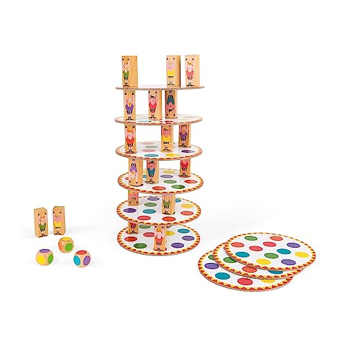 Janod - Acrobat' - Juego de Habilidad y Estrategia, Juegos de Mesa para Niños, Concentración y Motricidad Fina, para 2 Jugadores O Más - Desde Los 5 Años, J02757