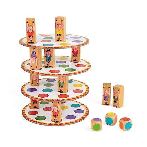 Janod - Acrobat' - Juego de Habilidad y Estrategia, Juegos de Mesa para Niños, Concentración y Motricidad Fina, para 2 Jugadores O Más - Desde Los 5 Años, J02757