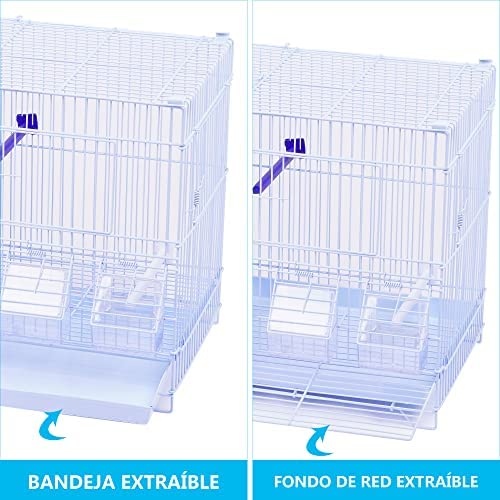 Jaula metálica para criar pájaros con comedero, 60 * 26 * 34cm - Color Aleatorio (305 M)