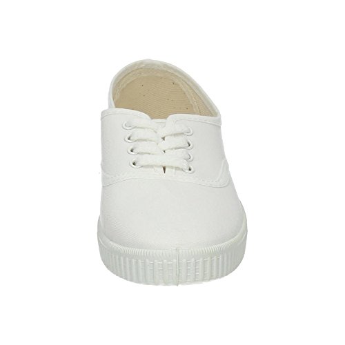 JAVER 60 Bambas Lona Ingles Mujer Zapatillas Blanco 39