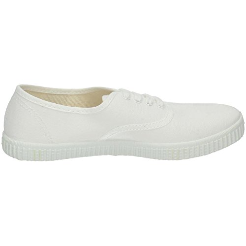 JAVER 60 Bambas Lona Ingles Mujer Zapatillas Blanco 39