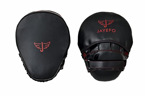 Jayefo Manoplas de Boxeo, Almohadillas curvadas de Karate para Entrenamiento, Almohadillas de Piel sintética para Bloqueo, MMA, Muay Thai y Kick Pads Artes Marciales, Guantes de Boxeo Totalmente