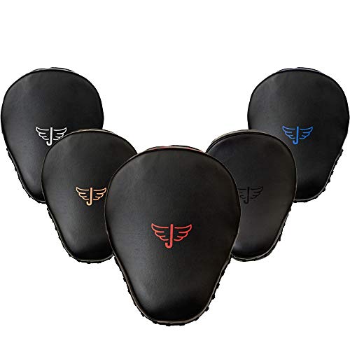 Jayefo Manoplas de Boxeo, Almohadillas curvadas de Karate para Entrenamiento, Almohadillas de Piel sintética para Bloqueo, MMA, Muay Thai y Kick Pads Artes Marciales, Guantes de Boxeo Totalmente