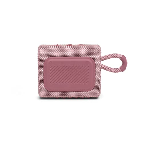 JBL GO 3 - Altavoz inalámbrico portátil con Bluetooth, resistente al agua y al polvo (IP67), hasta 5h de reproducción con sonido de alta fidelidad, rosa