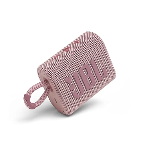 JBL GO 3 - Altavoz inalámbrico portátil con Bluetooth, resistente al agua y al polvo (IP67), hasta 5h de reproducción con sonido de alta fidelidad, rosa