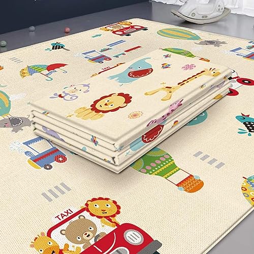 Jbsceen Alfombra de Juego para Niños XXXL, Colchoneta Plegable Suelo de LDPE, Infantil, Bebé de Doble Cara y Impermeable - 180 x 100 x 1cm