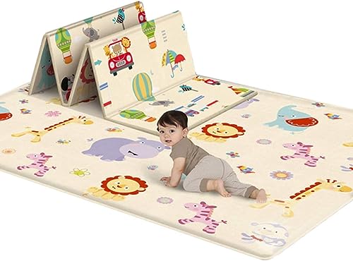 Jbsceen Alfombra de Juego para Niños XXXL, Colchoneta Plegable Suelo de LDPE, Infantil, Bebé de Doble Cara y Impermeable - 180 x 100 x 1cm