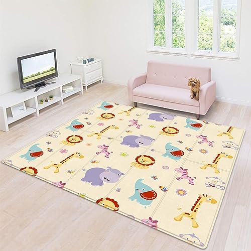 Jbsceen Alfombra de Juego para Niños XXXL, Colchoneta Plegable Suelo de LDPE, Infantil, Bebé de Doble Cara y Impermeable - 180 x 100 x 1cm