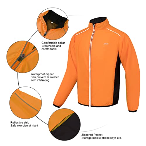 JEPOZRA Chaqueta Cortavientos Ciclismo Hombre MontañIsmo Reflectante Abrigo Transpirabl Ropa Deportiva Exteriores ProteccióN UV Manga Larga Correr Resistente Al Viento Yal Agua