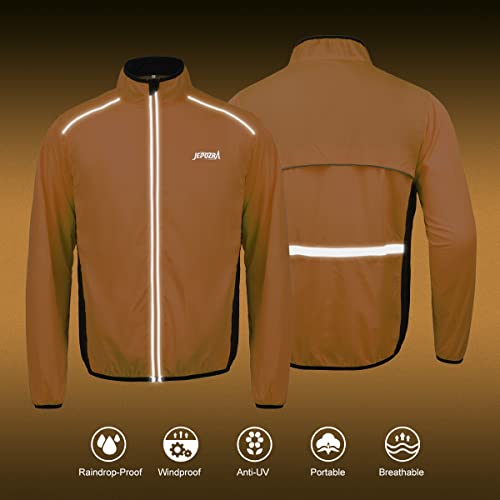 JEPOZRA Chaqueta Cortavientos Ciclismo Hombre MontañIsmo Reflectante Abrigo Transpirabl Ropa Deportiva Exteriores ProteccióN UV Manga Larga Correr Resistente Al Viento Yal Agua