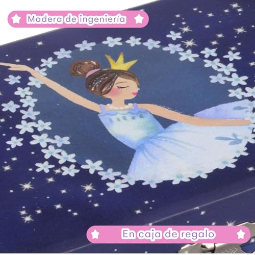 Jewelkeeper - Joyero musical de niña con una bailarina y un cajón extraíble, diseño con brillo - Melodía del Lago de los Cisnes