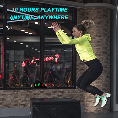 Jhering Temporizador de Gimnasio portátil, Reloj de Entrenamiento con batería Recargable, imán Integrado, Cuenta atrás para Gimnasio en casa, Garaje, Entrenamiento a intervalos, EMOM, Boxeo