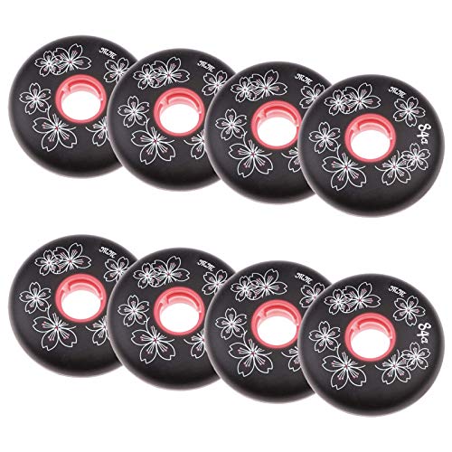 JHKJ 72 mm 76 mm 80 mm 84A Ruedas de Patín en Línea, Ruedas de Cuchilla de Repuesto Ruedas de Repuesto para Exteriores e Interiores Ruedas Patines en Linea,Negro,80mm