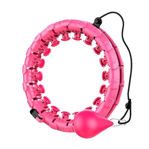 Jiaju Masaje Inteligente Hula Hoop, Hula Hoops ponderado for Adultos, 24 Nudos Desmontables Masaje de pérdida de Peso, tonificación, Cuerpo, músculo, Abdominales, Cintura, círculo (Color : Pink)