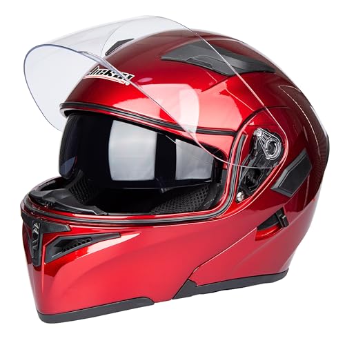 JieKai Casco para motocicleta integral, con visera extraíble, con certificación DOT