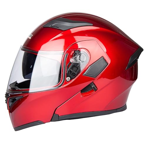 JieKai Casco para motocicleta integral, con visera extraíble, con certificación DOT