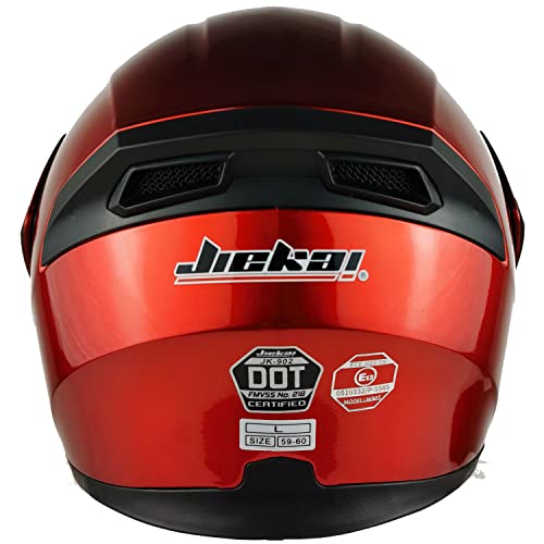 JieKai Casco para motocicleta integral, con visera extraíble, con certificación DOT