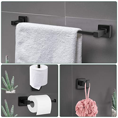 JiGiU Toalleros Baño 40cm Juego de Accesorios Baños Acero Inoxidable 304 Toallero Perforado Soporte de Papel Higiénico, Ganchos para Toallas, Kit de Accesorios de Baño Resistentes para Baño Cocina