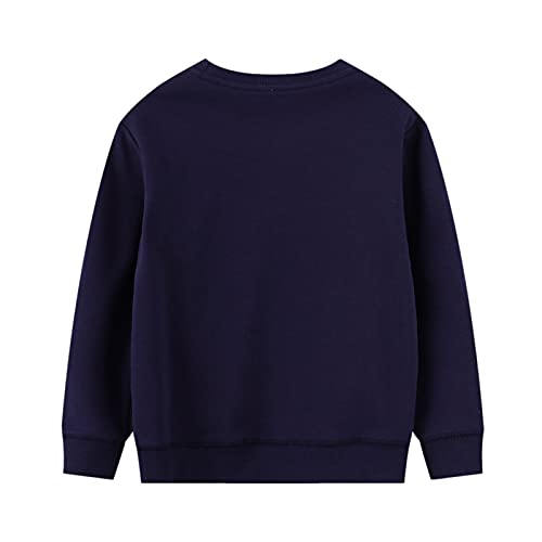 JinBei Sudadera Niño Jersey Algodón Deporte Manga Larga Dinosaurio Armada Camiseta Sin Capucha Tops Casual Coche Chandal Barata Infantil Cuello Redondo Blusas Ropa Pull-Over Niños 6-7 Años