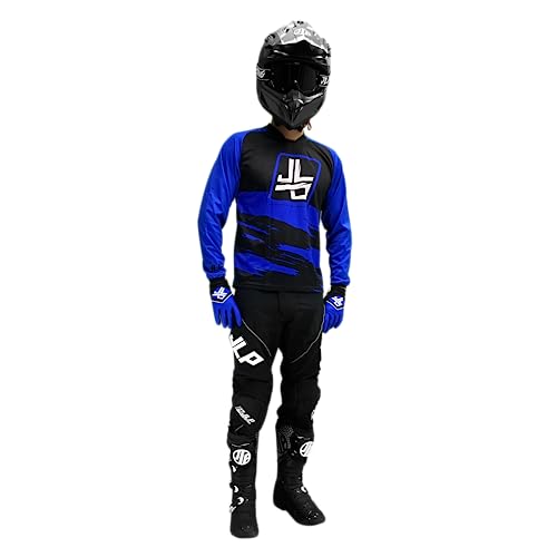 JLP RACING Traje de niño Pantalones Maillot Guantes Moto Cross Quad Enduro MTB Bmx Mtb Niño Snatch Azul Jlp Racing TENUE Moto CROSS Moto, Negro , XXL