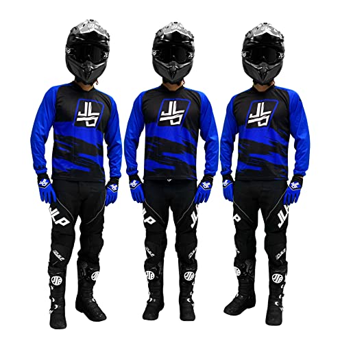 JLP RACING Traje de niño Pantalones Maillot Guantes Moto Cross Quad Enduro MTB Bmx Mtb Niño Snatch Azul Jlp Racing TENUE Moto CROSS Moto, Negro , XXL