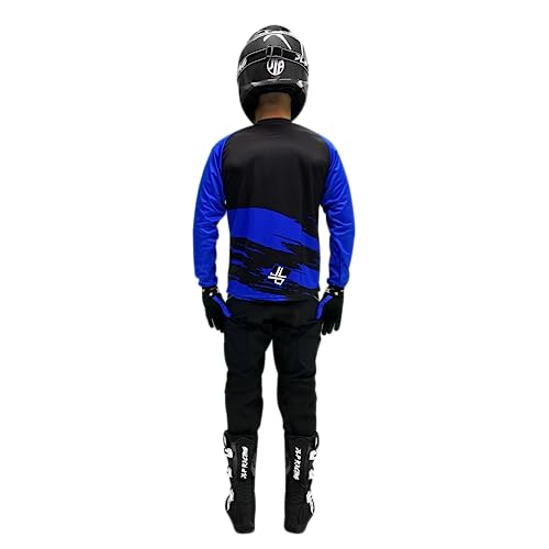 JLP RACING Traje de niño Pantalones Maillot Guantes Moto Cross Quad Enduro MTB Bmx Mtb Niño Snatch Azul Jlp Racing TENUE Moto CROSS Moto, Negro , XXL