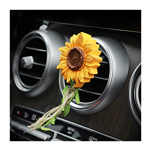 JNNJ Girasol Espejo Retrovisor Adorno, Colgante Decoración de Difusor de Ventilación, Purificador de Aire, Multifuncional Coche Accesorio Interiores, para Mujeres y Adolescentes（Salida De Aire）