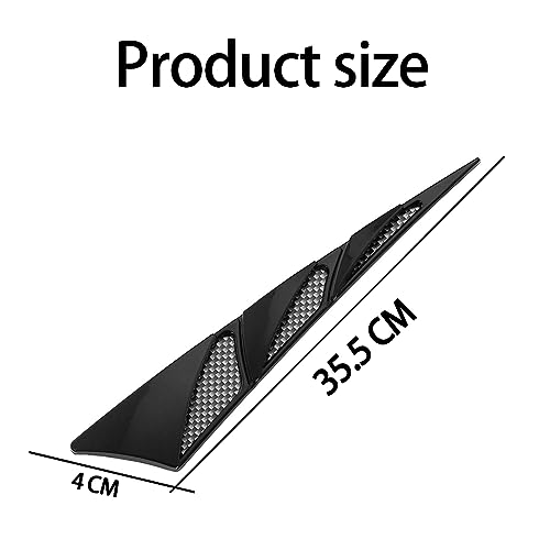 JNNJ Pegatina de Cubierta de Flujo de Aire de Capó Exterior de Coche, 2Pcs Ventilación de Flujo de Aire de Puerta Lateral, Guardabarros Decoración de Salida de Branquias de Tiburón de Coche(Negro)