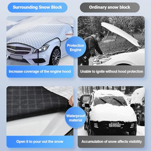 JNNJ Protector De Parabrisas, Parasol Coche Delantero, Protector Parabrisas Hielo Nieve, Funda Plegable Parabrisa Delantero, Cubierta Protege De Nieve Y Antihielo Impermeable Rayos UV para Coche