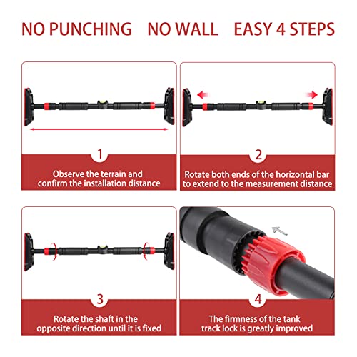 JNUYISW Barra de Dominadas, Marco de Puerta sólido o Barra de dominadas montada en la Pared Ajustable de 70 a 100cm, Entrenamiento de Fuerza, Fitness en la habitación, Negro