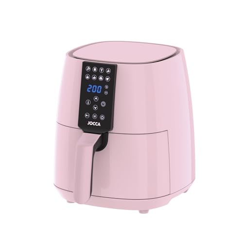 JOCCA - Freidora de Aire Caliente 3,8L Color/Freidora Sin Aceite/Temporizador/Temperatura Ajustable/Cocina Sana / 1450W de Potencia (Rosa)