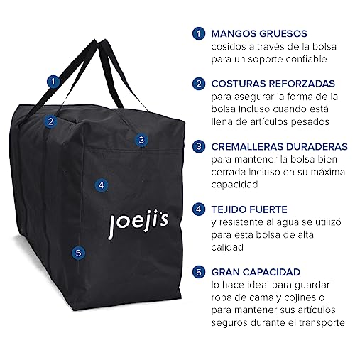 Joejis Bolsas almacenaje ropa de gran capacidad de 145L Bolsas rafia de transporte de alta resistencia con asas útil bolsa de almacenamiento para debajo de la cama Bolsas para guardar ropa