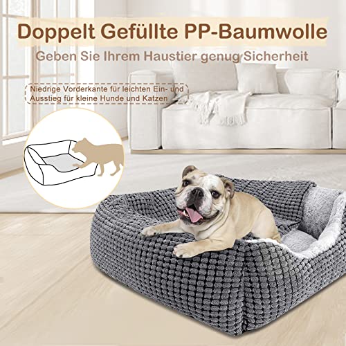 JOEJOY Cama para Perros Grandes, Sofá Esponjoso para Perros, Cama Rectangular para Perros, Camas para Perros Lavables Antideslizantes, 89x63.5x23cm, Se Adapta a Mascotas de hasta 27kg