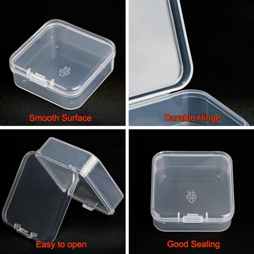 Jogoico 12 Piezas Caja Plastico Pequeña con Tapa, Cajas Almacenaje Plastico, Pequeña Cajas Transparentes, Cajas de Plastico para Abalorios, Bisutería, Accesorios para Pintar Diamantes (5.5*5.5*2CM)