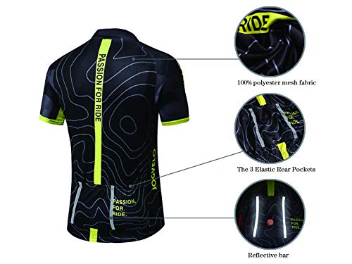 JOGVELO Maillot Ciclismo, Ropa Ciclismo Conjunto Hombre Jersey + Culotes Ciclismo Reflectante Transpirable, M