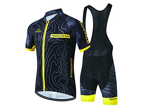 JOGVELO Maillot Ciclismo, Ropa Ciclismo Conjunto Hombre Jersey + Culotes Ciclismo Reflectante Transpirable, M