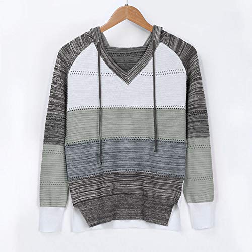 JokeLomple Mangas largas Casual Blouse Encapuched Tops Mujeres Fashion Patchwork V Cuello Sweater Mujeres Casaca Larga Mujer Sudaderas Mujer Baratas Cremallera Sudaderas Mujer Gimnasio