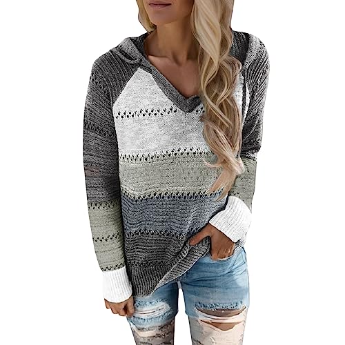 JokeLomple Mangas largas Casual Blouse Encapuched Tops Mujeres Fashion Patchwork V Cuello Sweater Mujeres Casaca Larga Mujer Sudaderas Mujer Baratas Cremallera Sudaderas Mujer Gimnasio